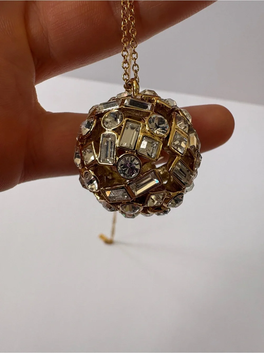 KATE SPADE On The Dot Pendant Cubic Zirconia Sphere Ball Necklace Party Festive